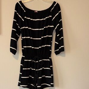 Mazik Black and White Striped Jumpsuit
